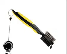 Double-Sided Golf Club Groove Cleaning Brush – Bag Clip & Keychain Included