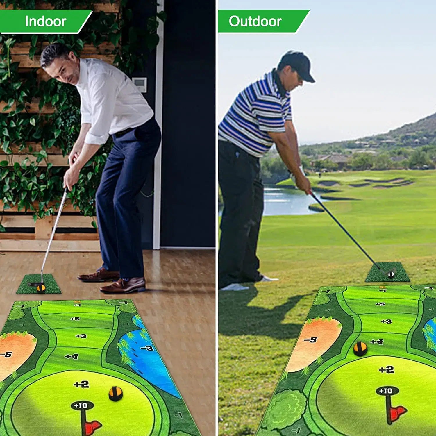 Casual Golf Game Set – Sticky Ball Toss with Simulated Turf Mat & Blanket
