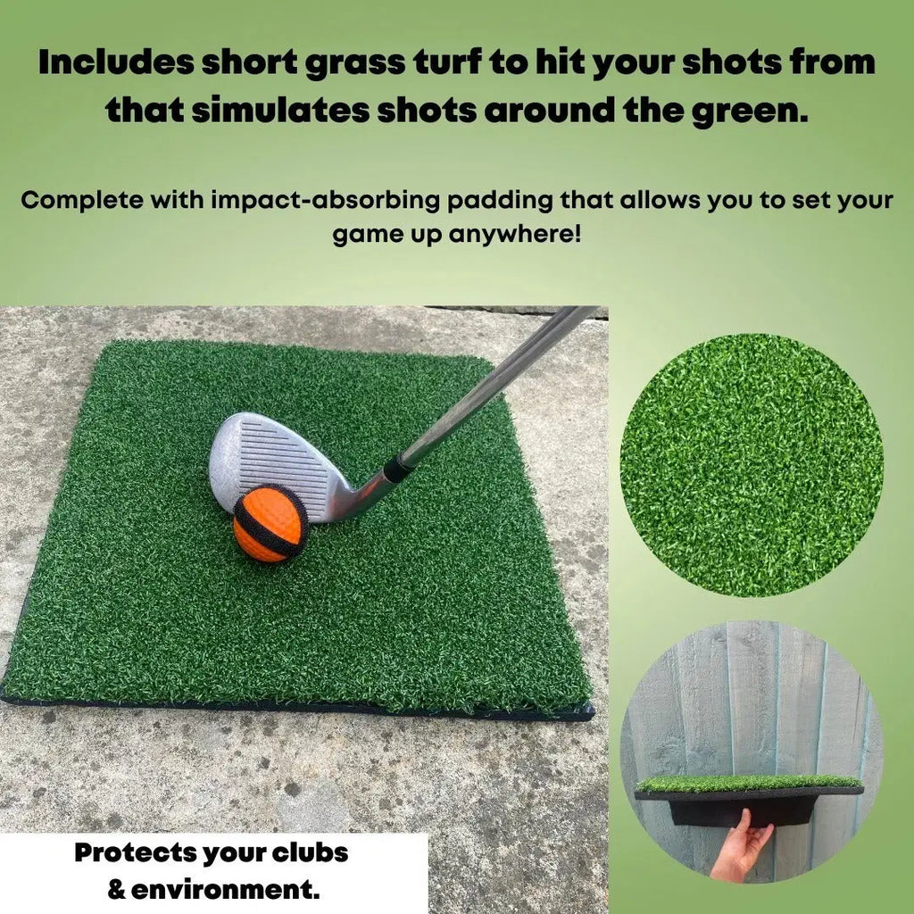 Casual Golf Game Set – Sticky Ball Toss with Simulated Turf Mat & Blanket