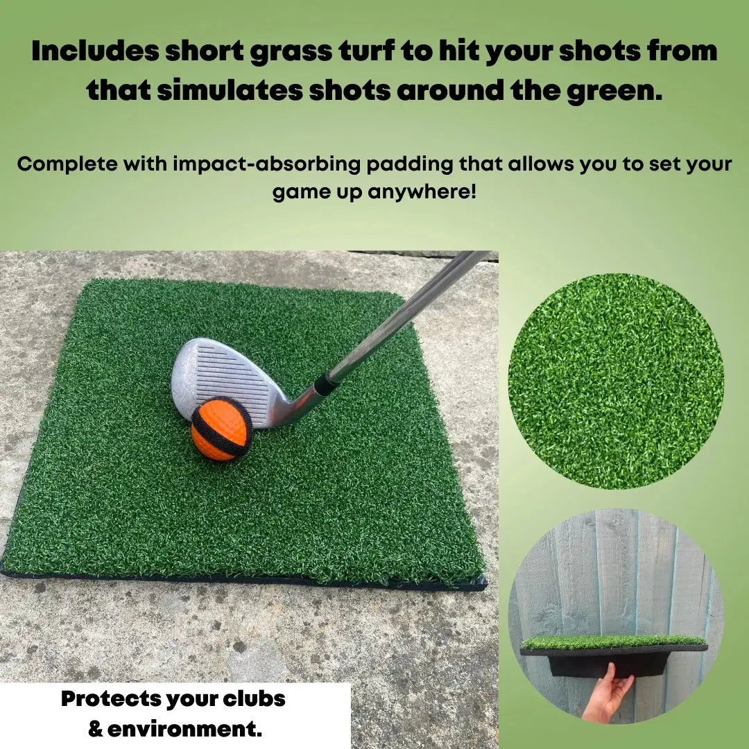 Casual Golf Game Set – Sticky Ball Toss with Simulated Turf Mat & Blanket