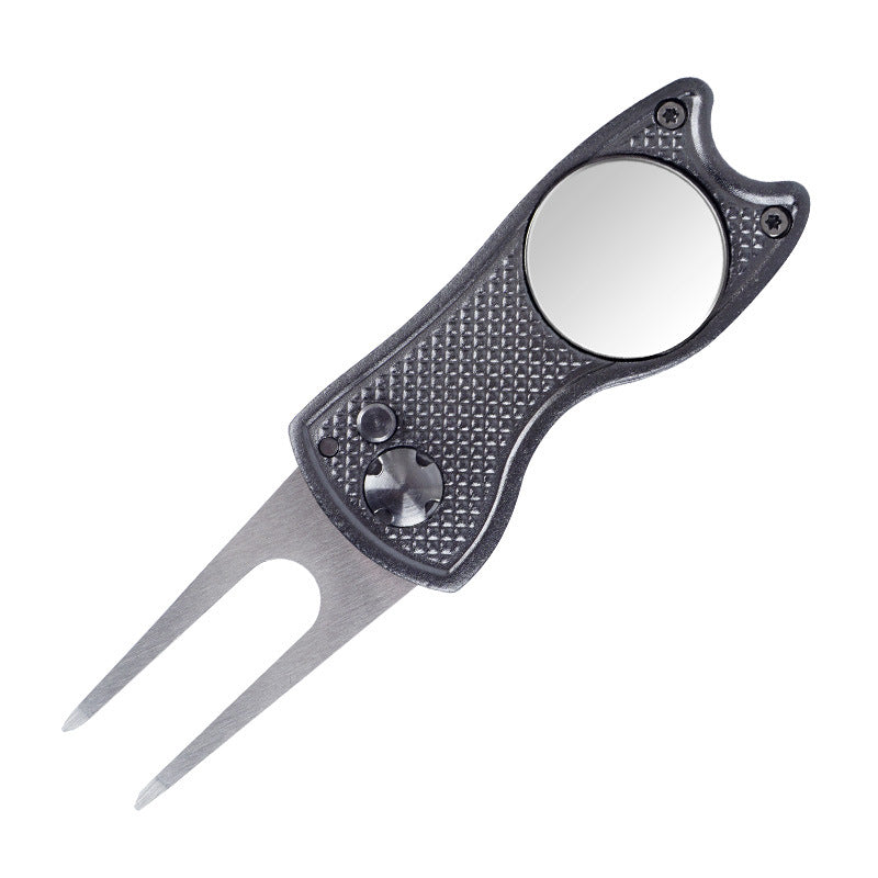 Foldable Golf Divot Repair Tool – Stainless Steel & Aluminum Green Fork
