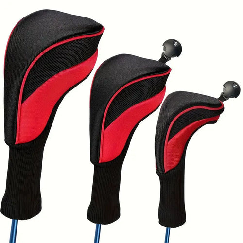 3-Piece Golf Wood Headcover Set – Numbered Driver & Fairway Club Protectors