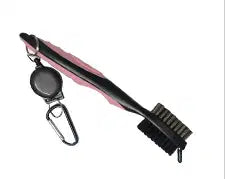 Double-Sided Golf Club Groove Cleaning Brush – Bag Clip & Keychain Included
