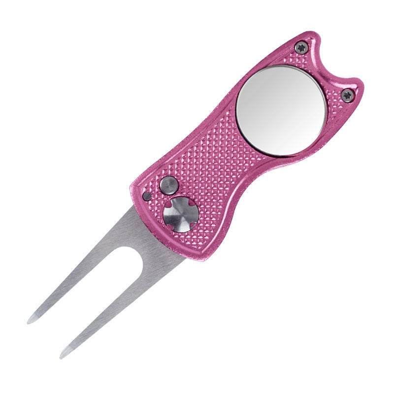 Foldable Golf Divot Repair Tool – Stainless Steel & Aluminum Green Fork