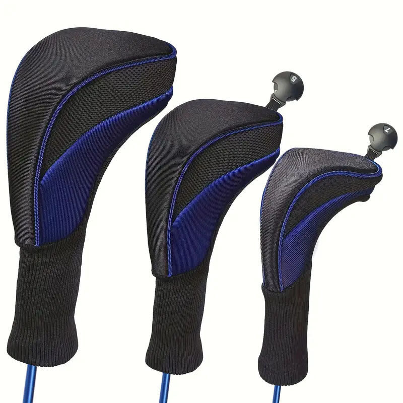 3-Piece Golf Wood Headcover Set – Numbered Driver & Fairway Club Protectors