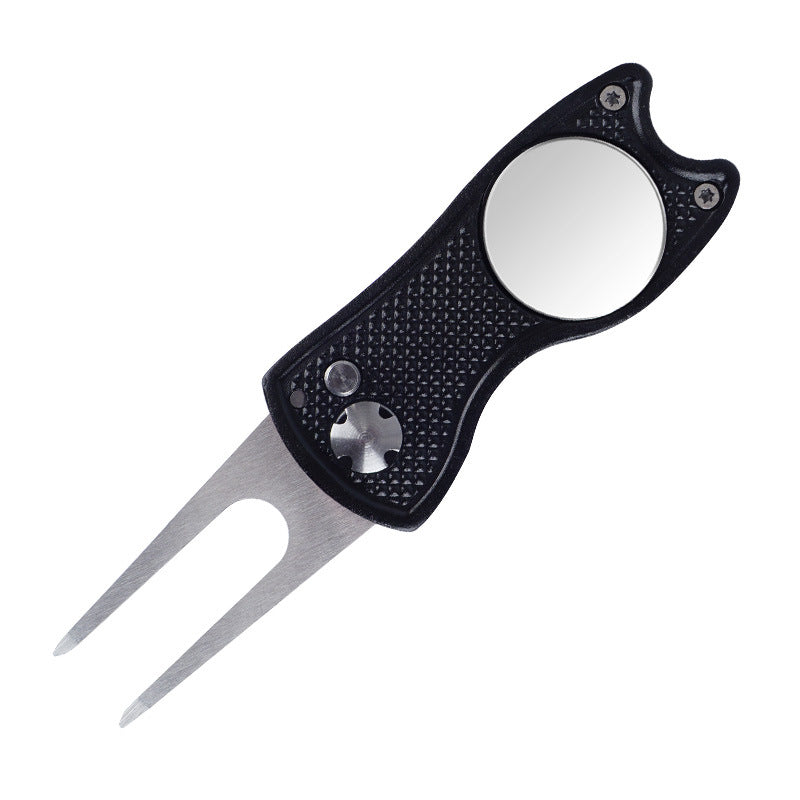 Foldable Golf Divot Repair Tool – Stainless Steel & Aluminum Green Fork