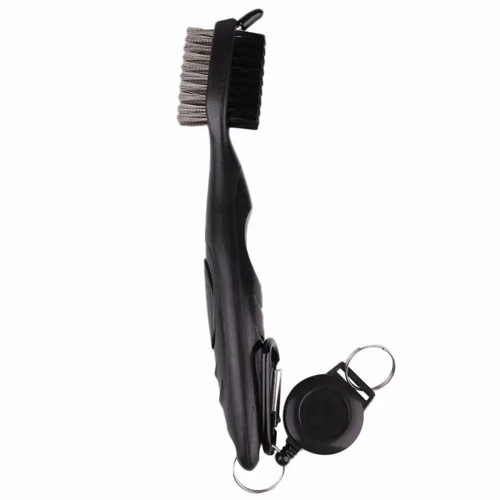 Double-Sided Golf Club Groove Cleaning Brush – Bag Clip & Keychain Included