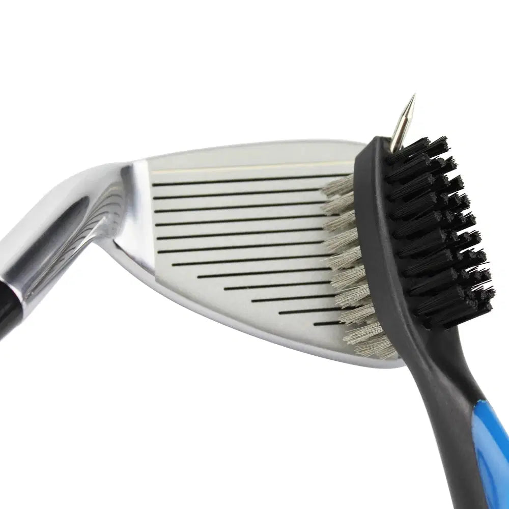 Double-Sided Golf Club Groove Cleaning Brush – Bag Clip & Keychain Included