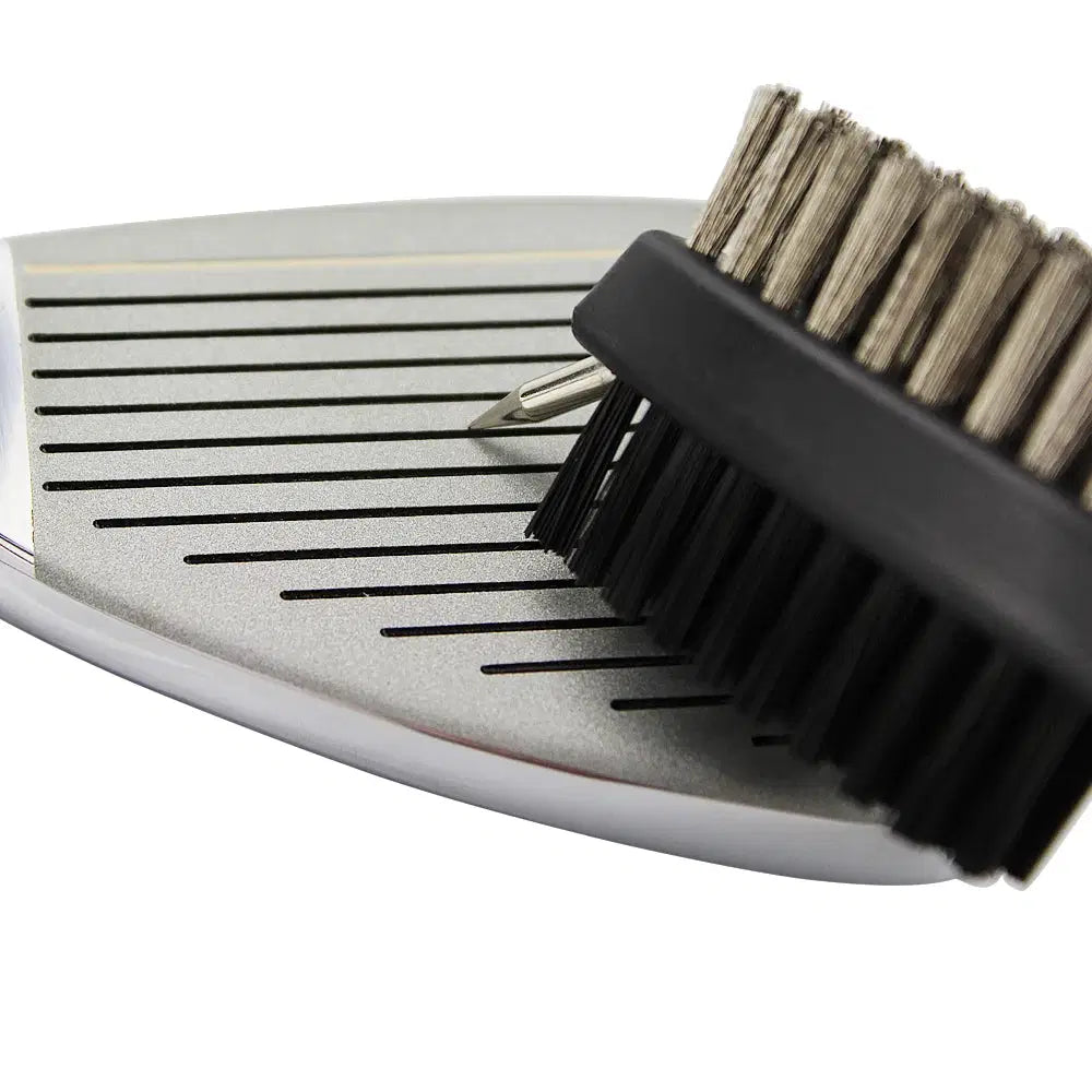 Double-Sided Golf Club Groove Cleaning Brush – Bag Clip & Keychain Included