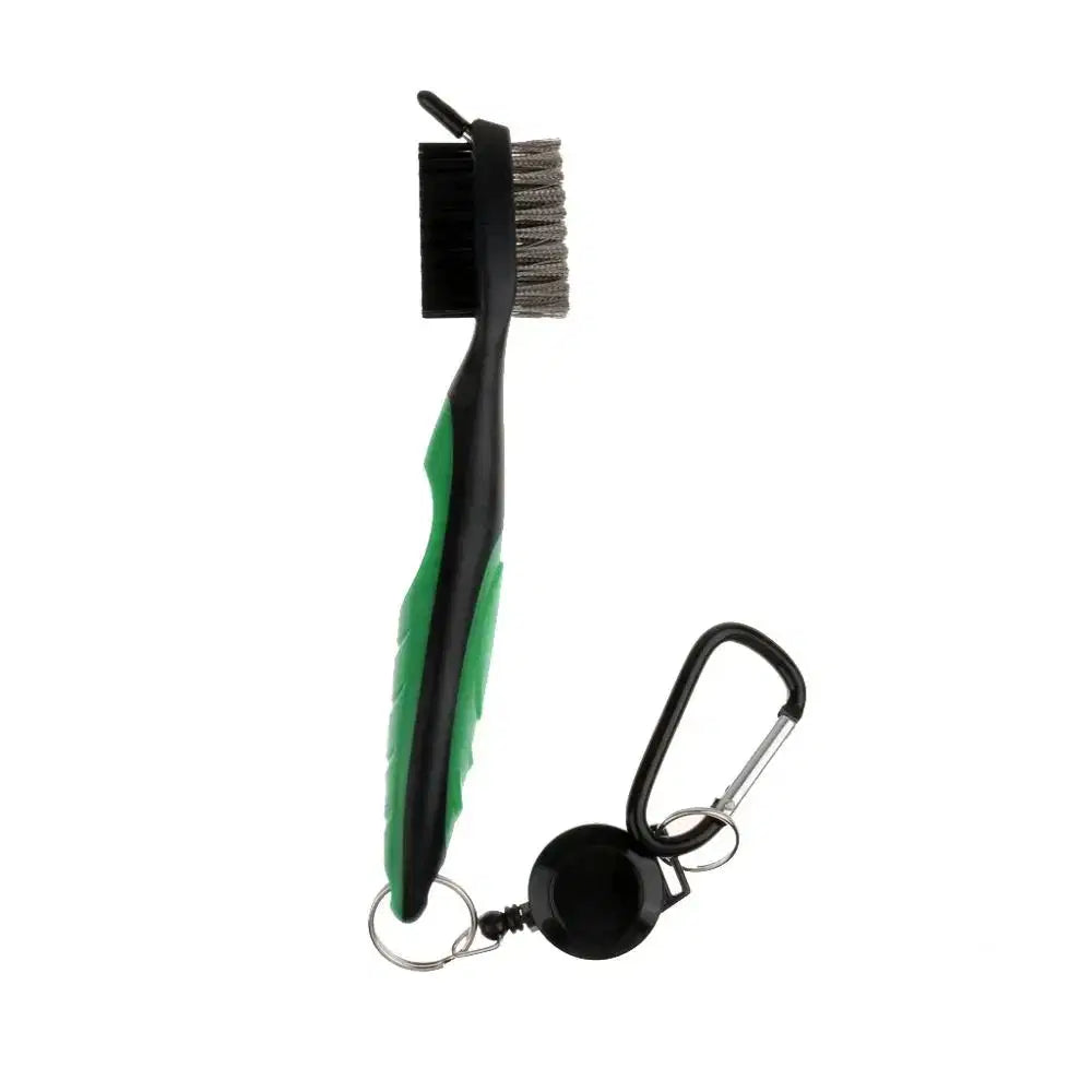 Double-Sided Golf Club Groove Cleaning Brush – Bag Clip & Keychain Included
