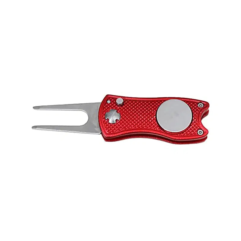 Foldable Golf Divot Tool with Magnetic Ball Marker – Aluminum & Stainless Steel