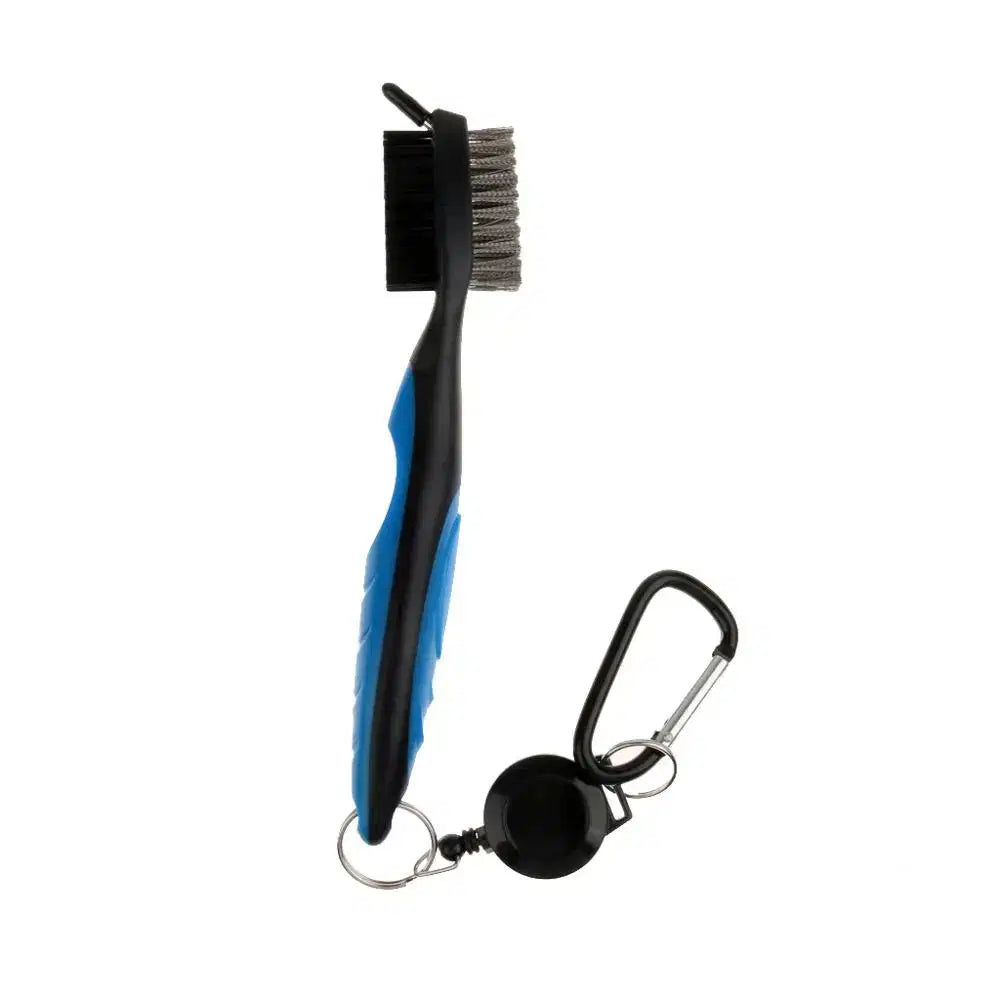 Double-Sided Golf Club Groove Cleaning Brush – Bag Clip & Keychain Included